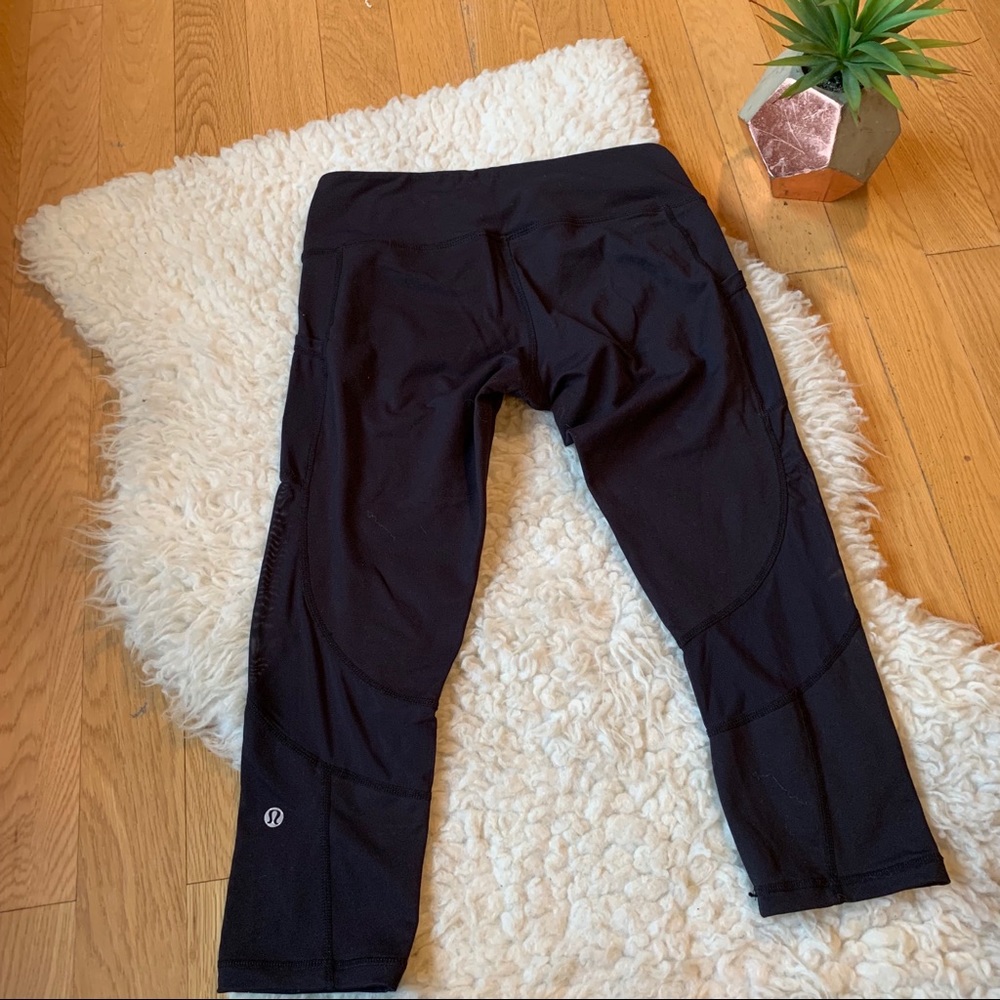 LULULEMON mesh cropped black leggings - Picture 1 of 5